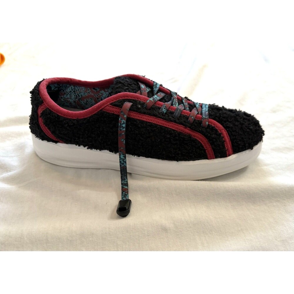 HEY DUDE Womens Teen Karina Sherpa Sneakers Moonless Sangria Size 5 - Picture 2 of 7